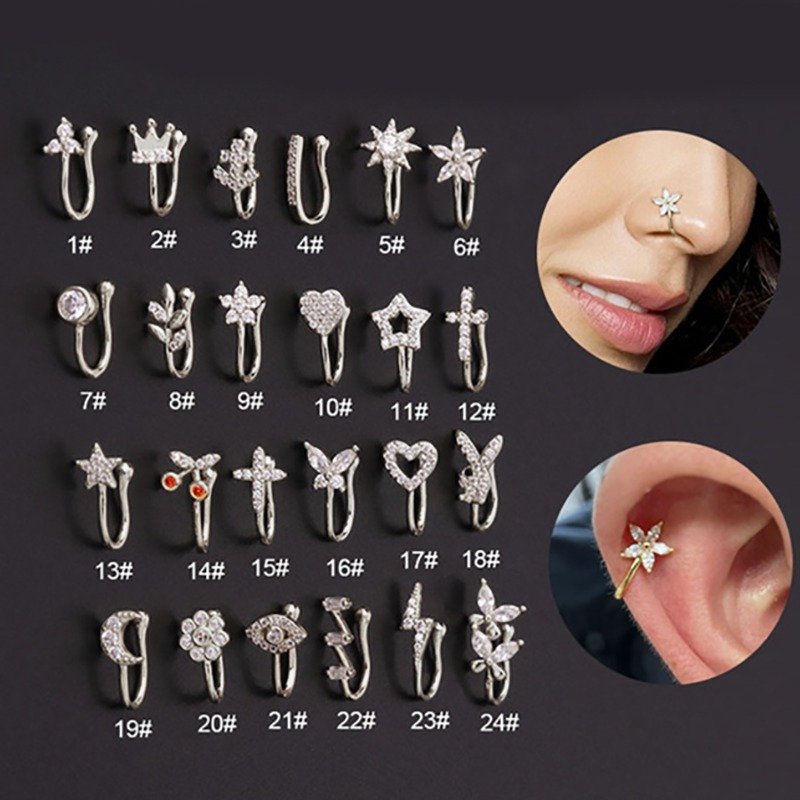 Faux percing pour nez et oreille