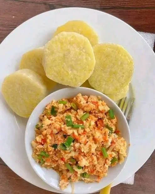 Igname Cuit et Omlette